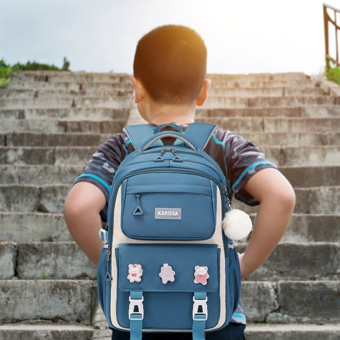 Kids Waterproof Primary Schoolbag School Bag (Blue)