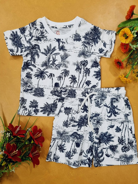 Boys & Girls Printed T-shirt & Pant 5set Combo Set